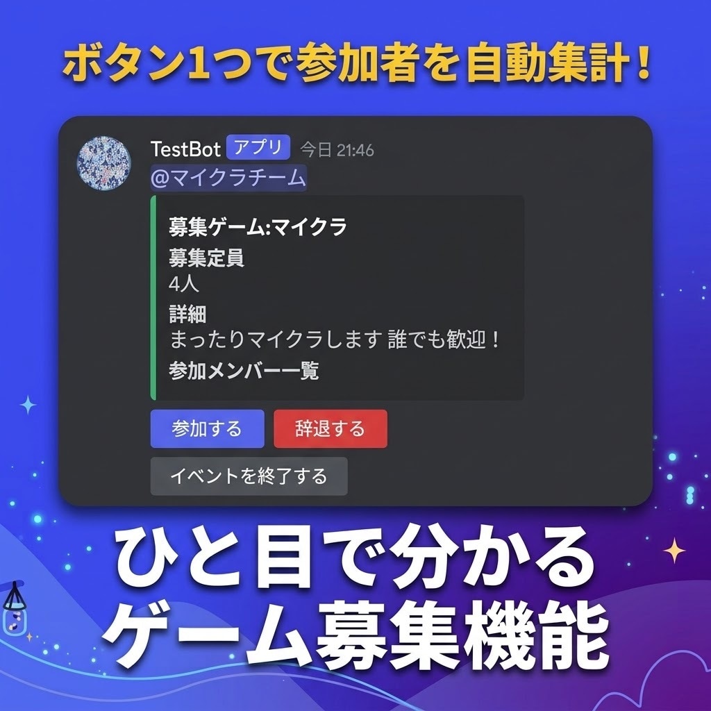 オリジナルDiscord Botを制作します Botの24時間起動から保守まで、無償で承ります イメージ2