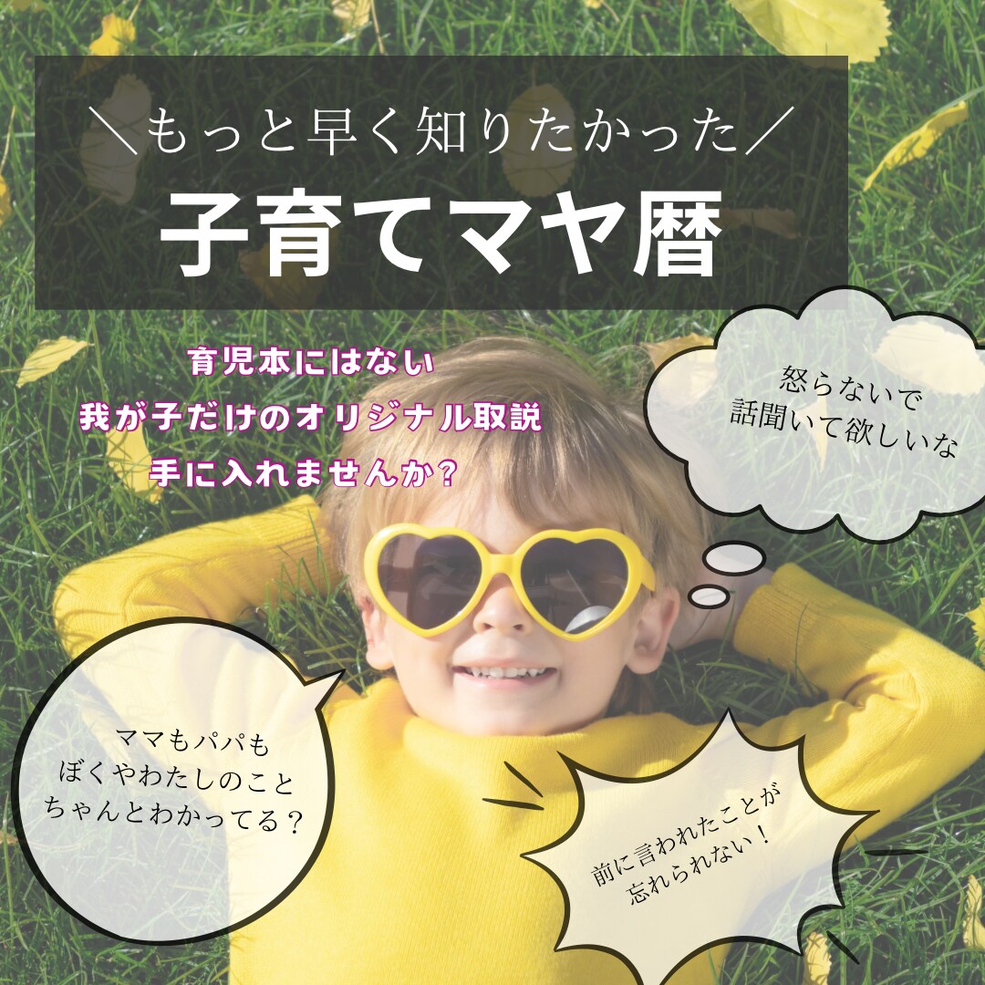 育児本にない我が子だけのオリジナル取説作成します もう子育てで悩まない！もっと早く知りたかったとの声多数♡ イメージ1