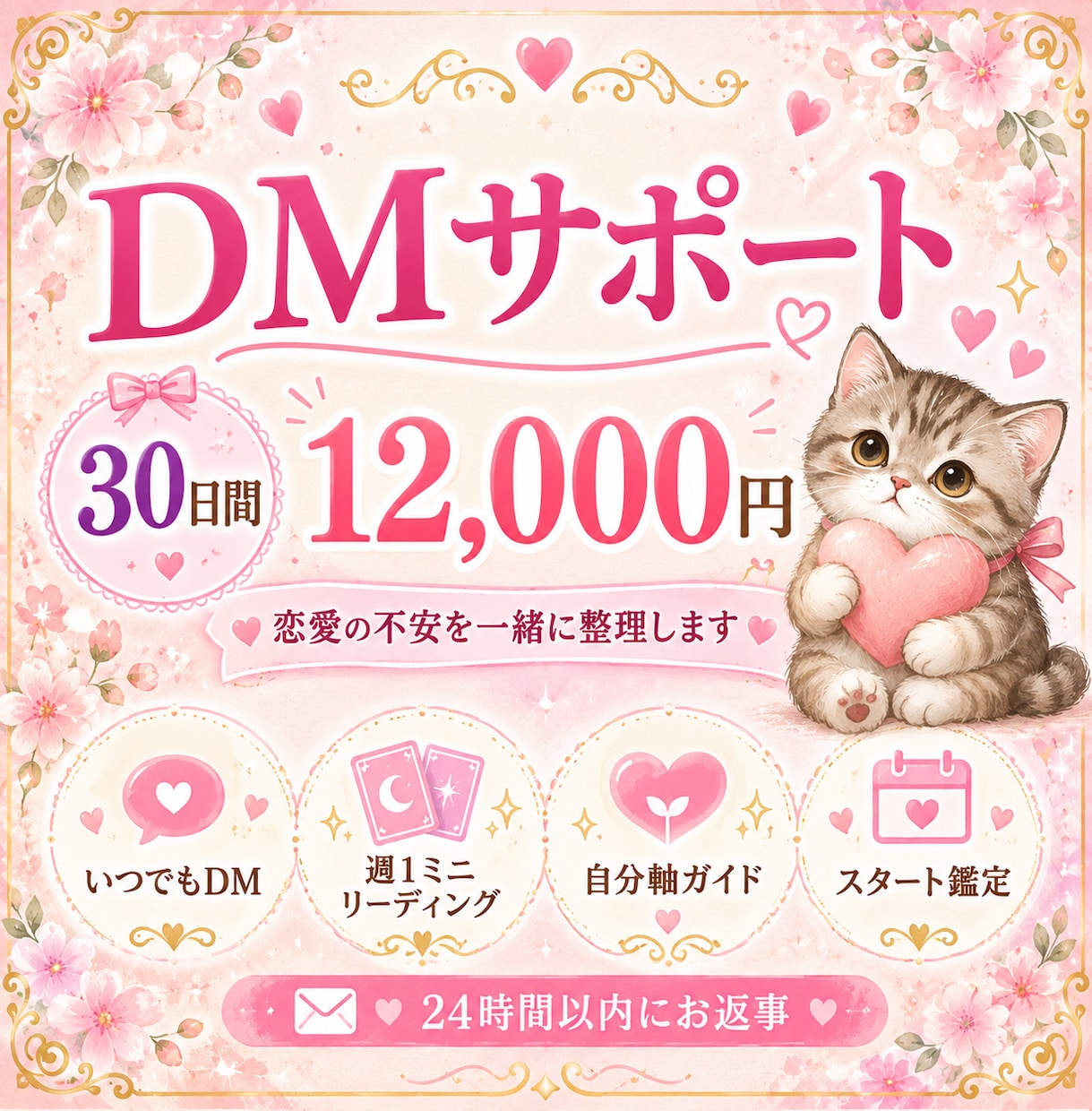 恋愛の不安を30日間一緒に整理します 不安に振り回される恋から、私はどうしたい？を大切にできる恋へ イメージ1