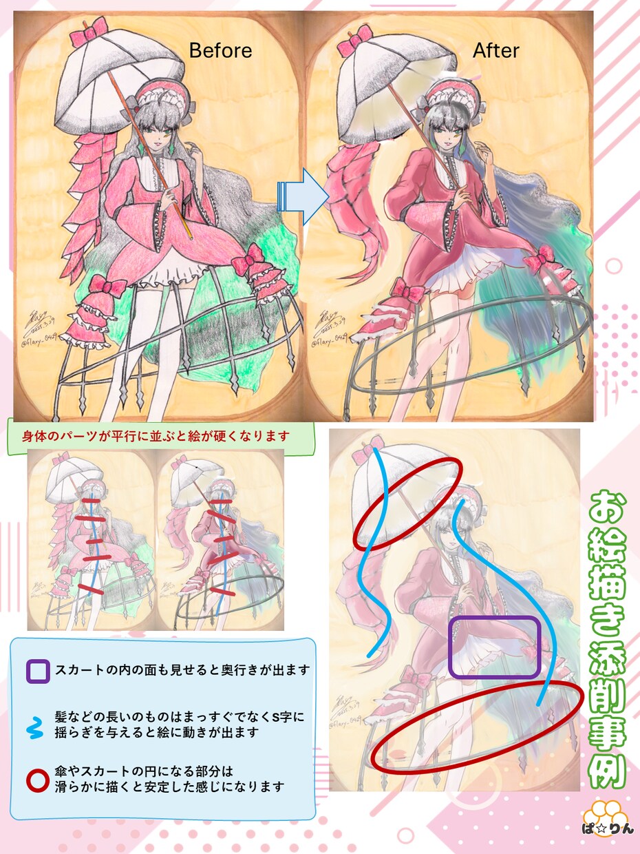 お手軽お絵描き添削であなたの絵を魅せる絵にします 絵の課題分析で原因と再現できる対策をわかりやすく説明します イメージ5