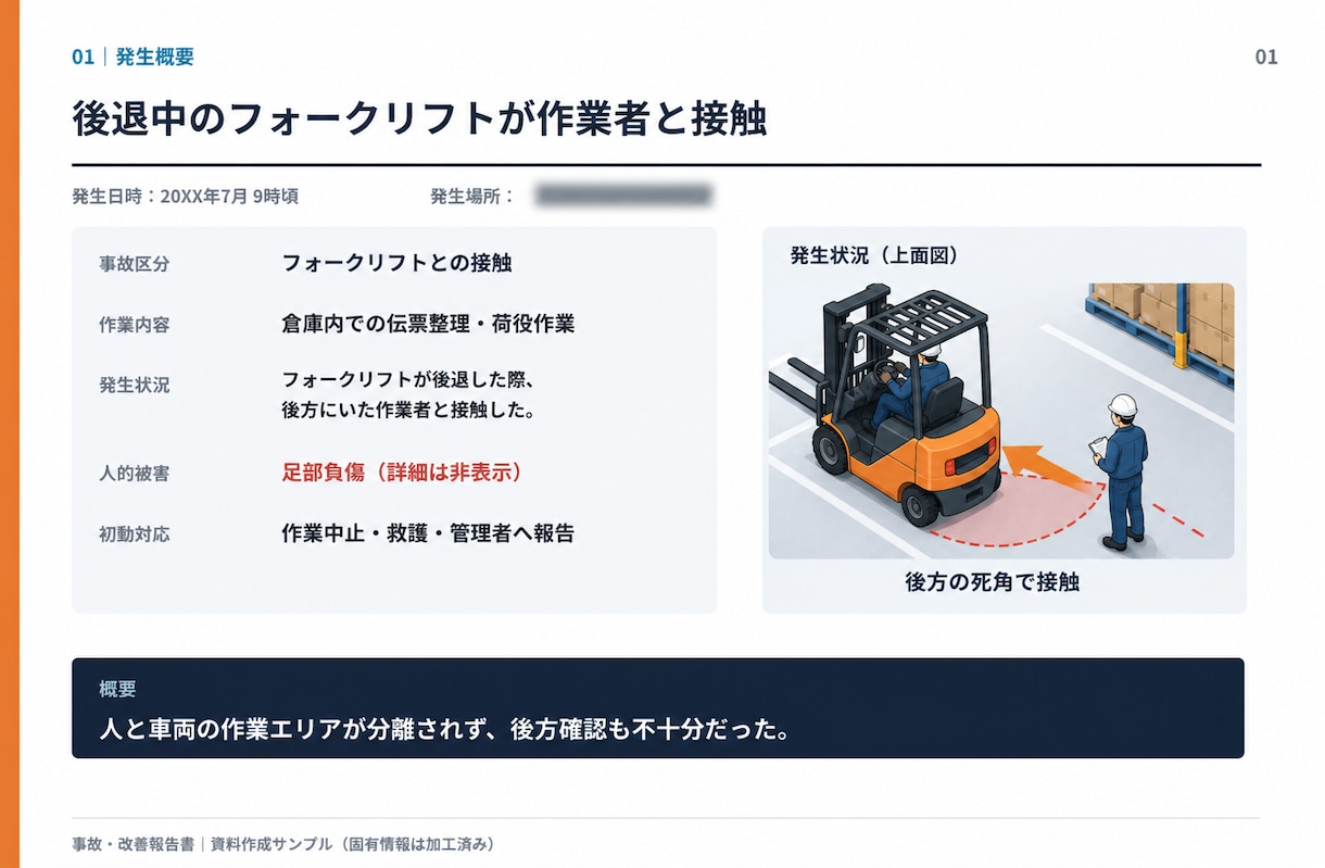 現場メモから事故・改善報告書を作成します いただいたメモを伝わる安全資料に整えます イメージ2