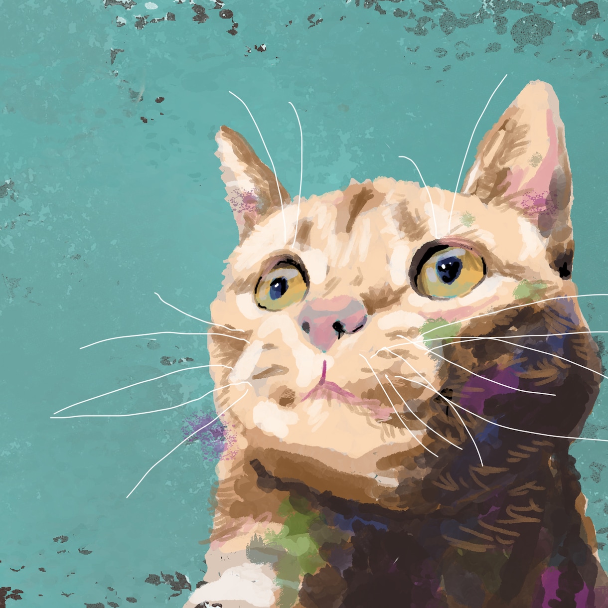 油彩風のおしゃれでクールなペットの絵を描きます 世界で一つしかない愛しいペットの似顔絵を！ イメージ3