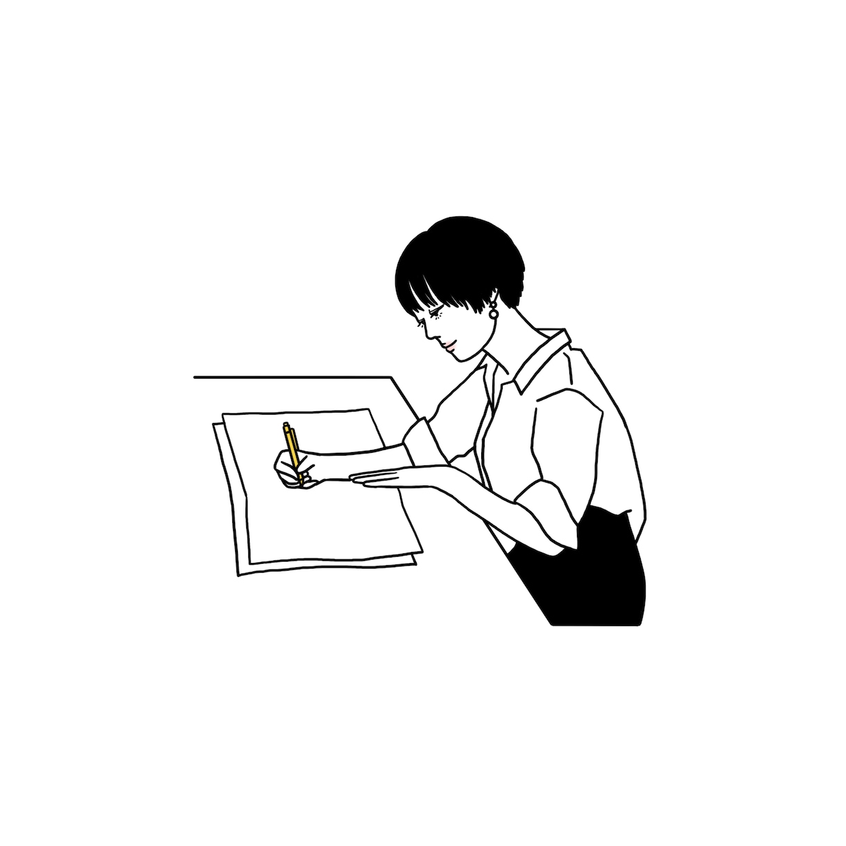 シンプルな線画★お洒落な人物などのイラスト描きます SNSアイコン、Web広告、グッズなどのオリジナルイラスト イメージ10