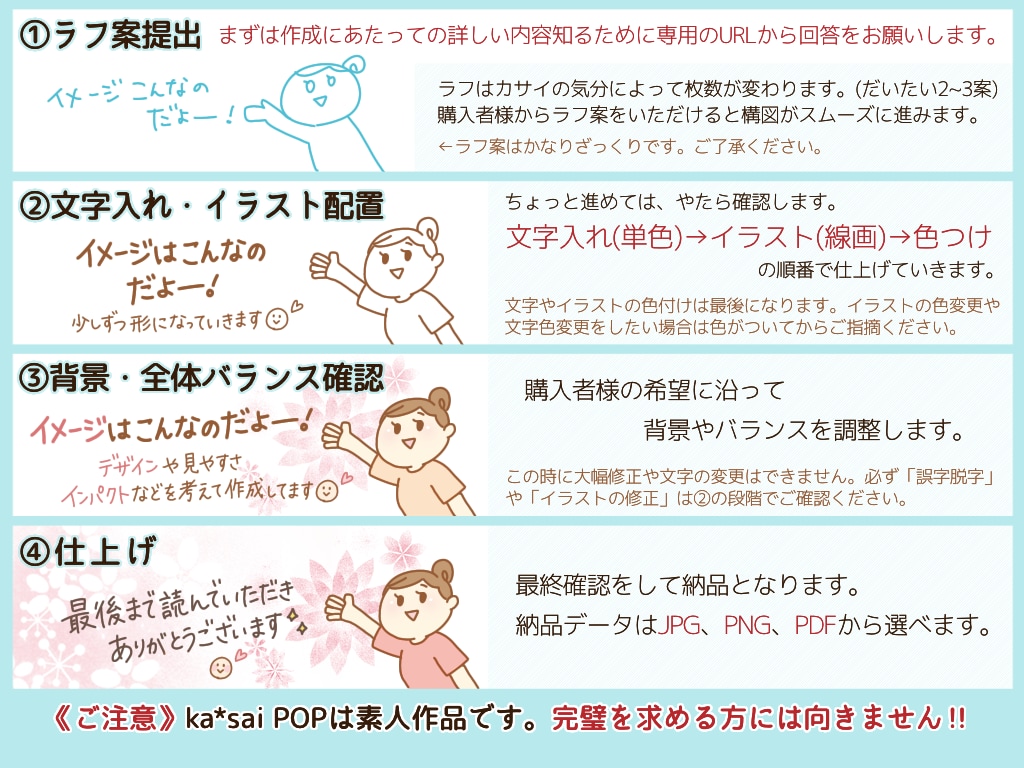 店舗ニュースレター★チラシを伝わる手書きで書きます 発送OK！手書き文字800文字以内★イラスト多めも対応 イメージ2