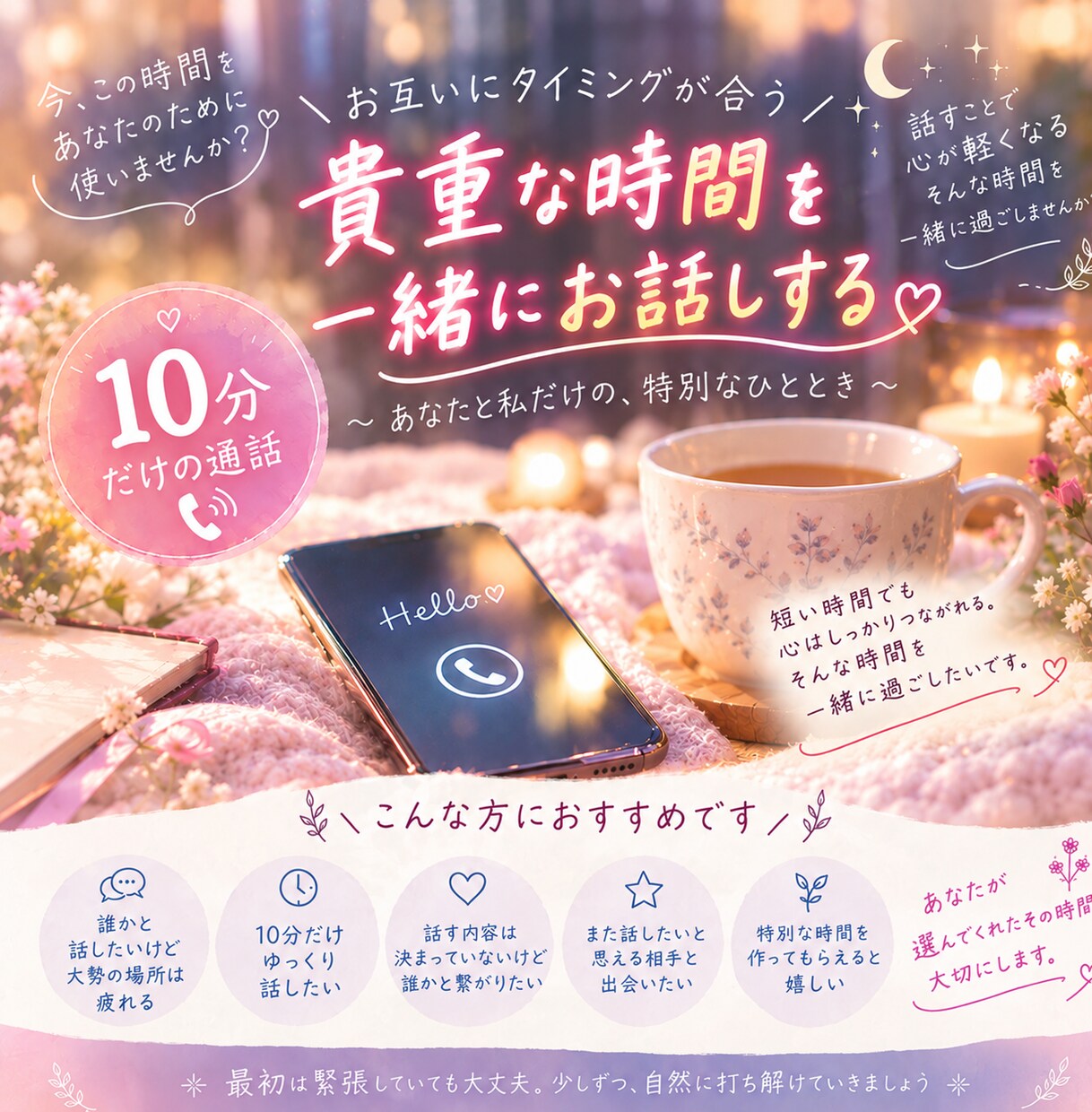 次の予定までの10分だけでも、お話しできます 短い時間だからこそ、その時間を大切に。 イメージ1