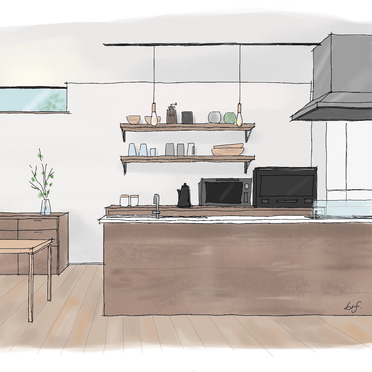 優しいタッチの内観(外観)パース描きます 建築士イラストレーターがイメージを形に イメージ2