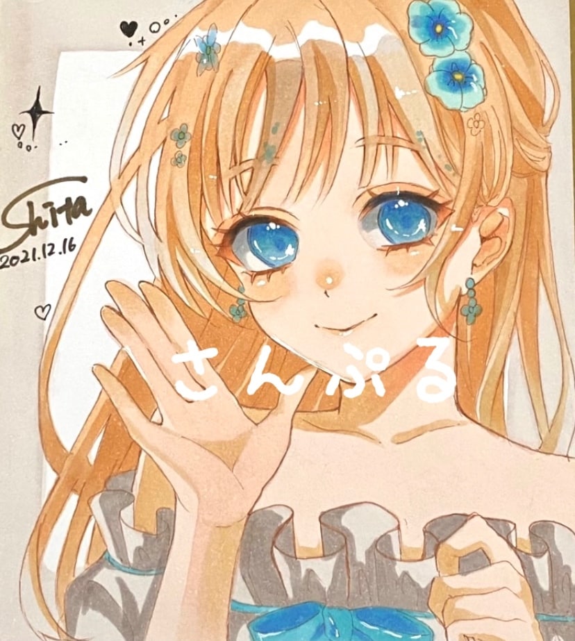 女の子のアナログイラストを作成致します 女の子をイラストマーカーで可愛いイラストを描きます！ イメージ5