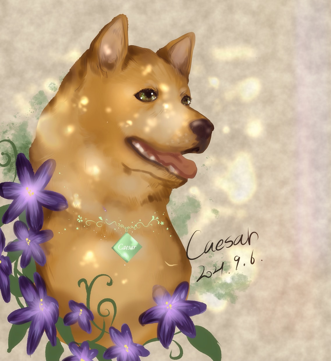愛犬のイラスト描きます 大切なうちの子。一つだけの似顔絵です。 イメージ2