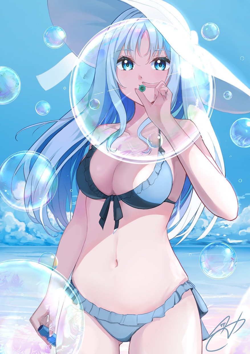 透明感のある1枚絵を製作します キャラの魅力と世界観を大切に描きます イメージ1