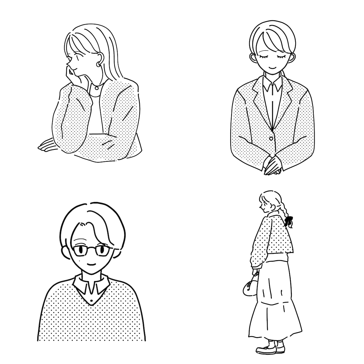 シンプルな人物のイラスト描きます アイコンやヘッダーなどにもどうぞ イメージ1