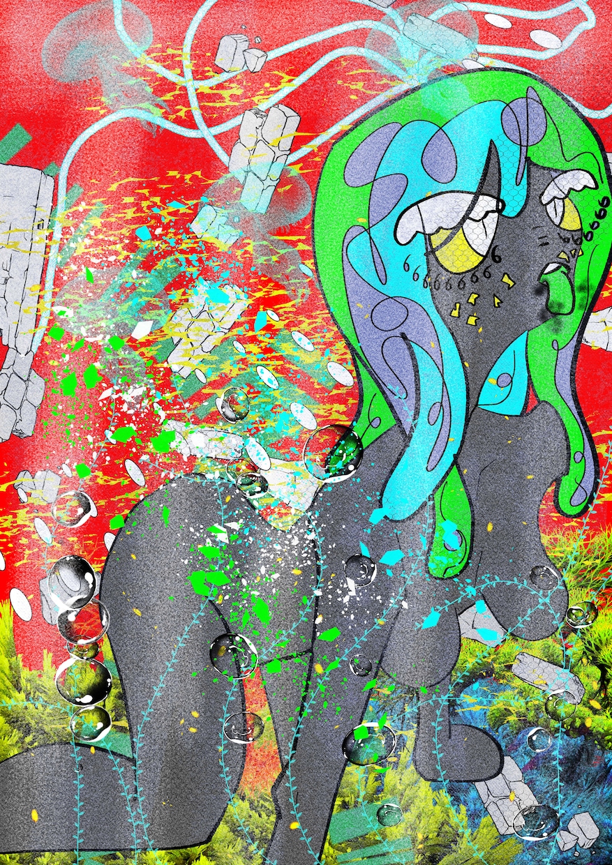 ボカロMV・ジャケのアートチックな一枚絵作ります アートチックでサブカルな一枚絵描きます。可愛くて不気味です イメージ2