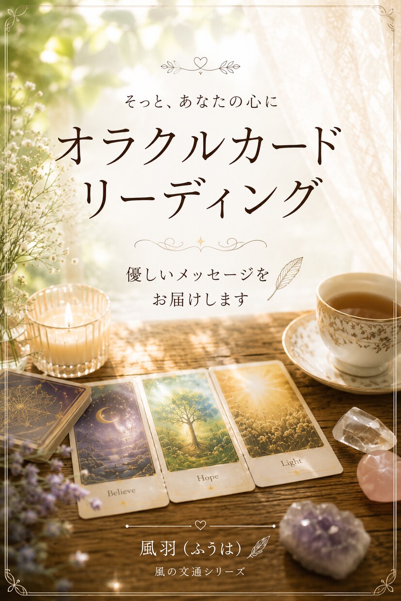 オラクルカードで心に風を届けます 悩んだ時、迷った時、心にそっと風を届けます。 イメージ1