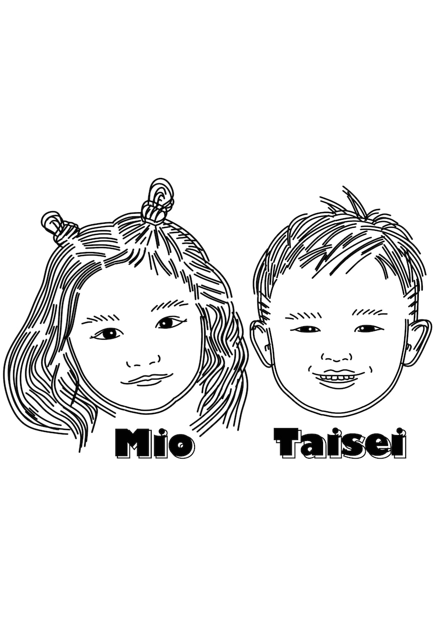 イラスト（文字自由）線画似顔絵❃描きます 写真を線画にてイラストにします☺︎お子様やペット、ご家族も◎ イメージ8