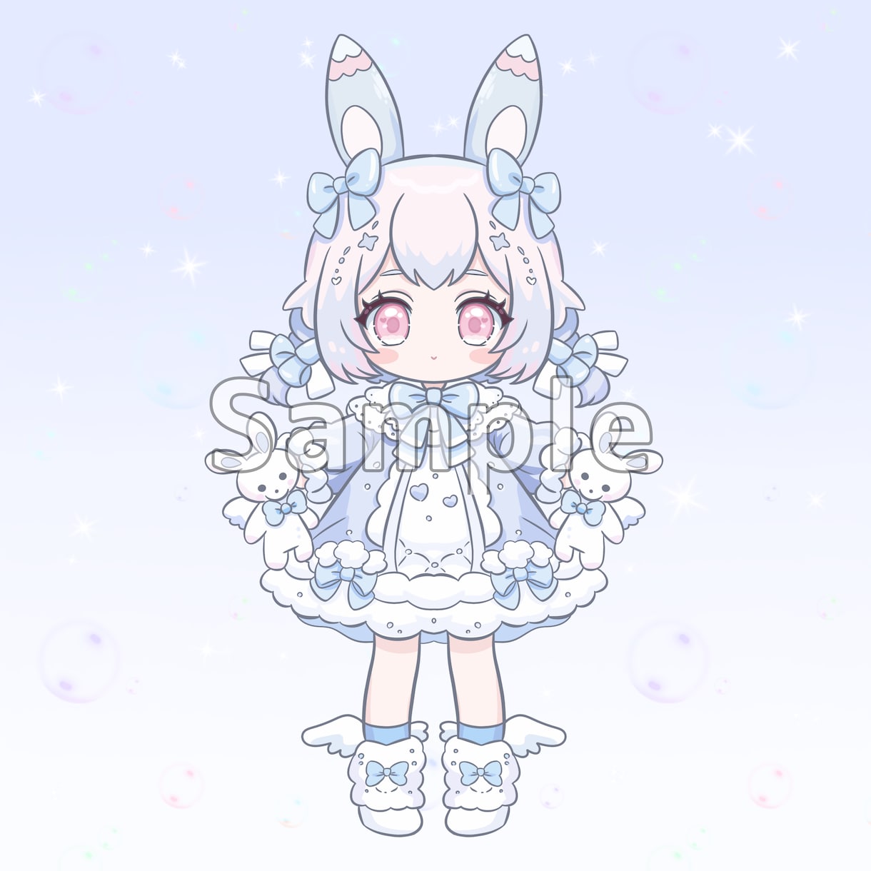 ゆめかわSDキャラ販売します うさぎモチーフのゆめかわ女の子です イメージ1