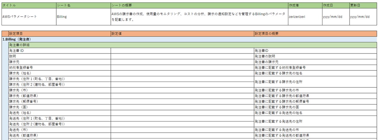 AWSのパラメータシートのフォーマットを販売します 現役エンジニアによるAWSのパラメータシート イメージ4