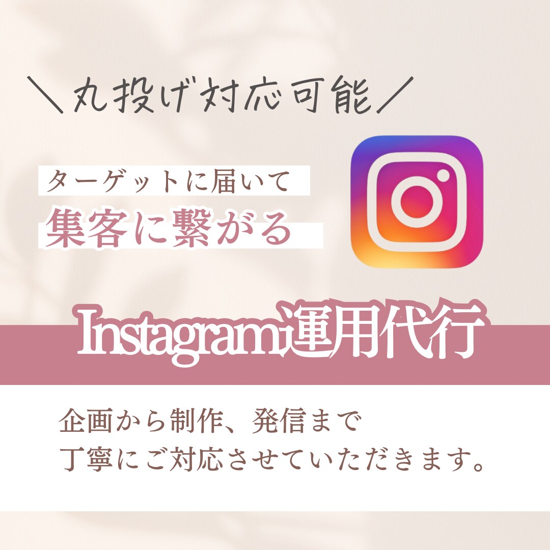 最安値！Instagram運用代行を行います 丸投げOK！毎日更新で1ヶ月〜インスタ代行をお任せください！ イメージ1