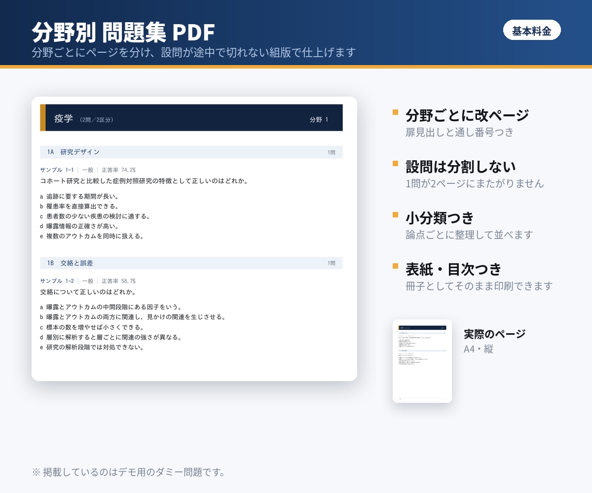過去問PDFを問題集・解説集・アプリにします スキャンしただけの過去問を自分専用の問題集に イメージ2