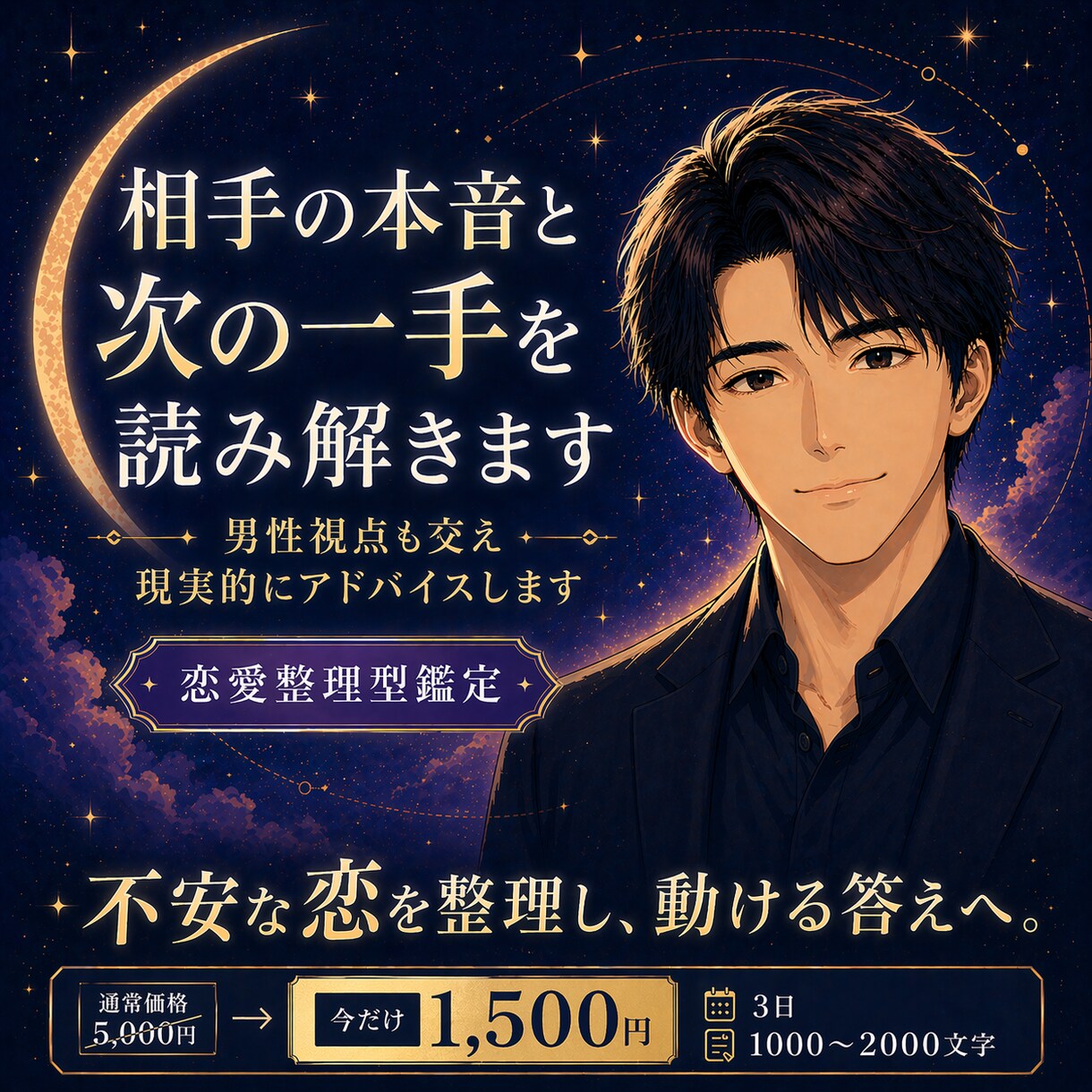 相手の本音と次の一手を読み解きます 男性視点も交え現実的にアドバイスします イメージ1