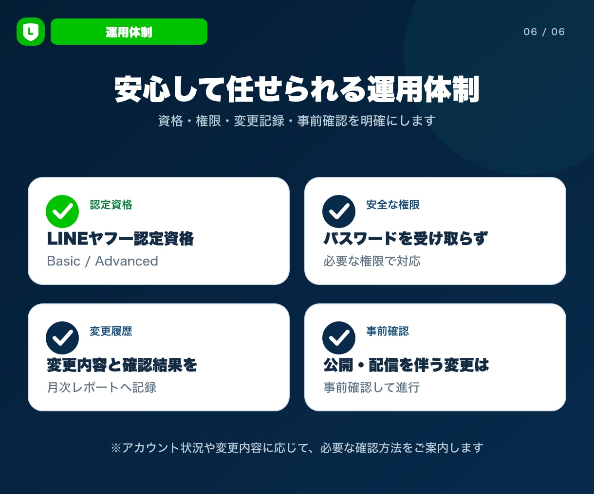 LINE公式アカウントの運用改善を代行します 数値分析から優先施策1件の実装まで月額で支援 イメージ6