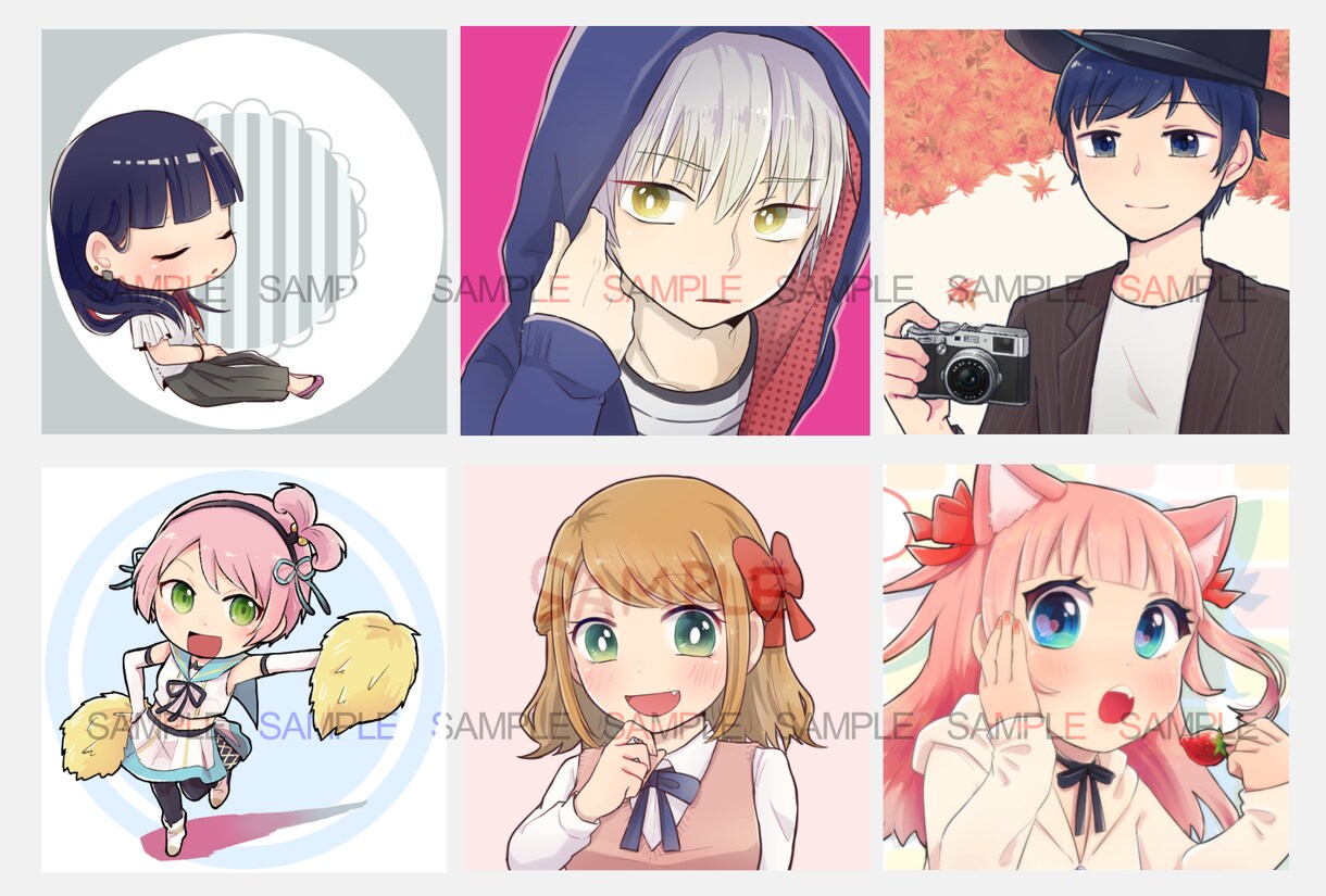 SNSのアイコンやヘッダーお描きします 自分だけのオリジナルキャラクターをアイコンにしませんか？ イメージ2