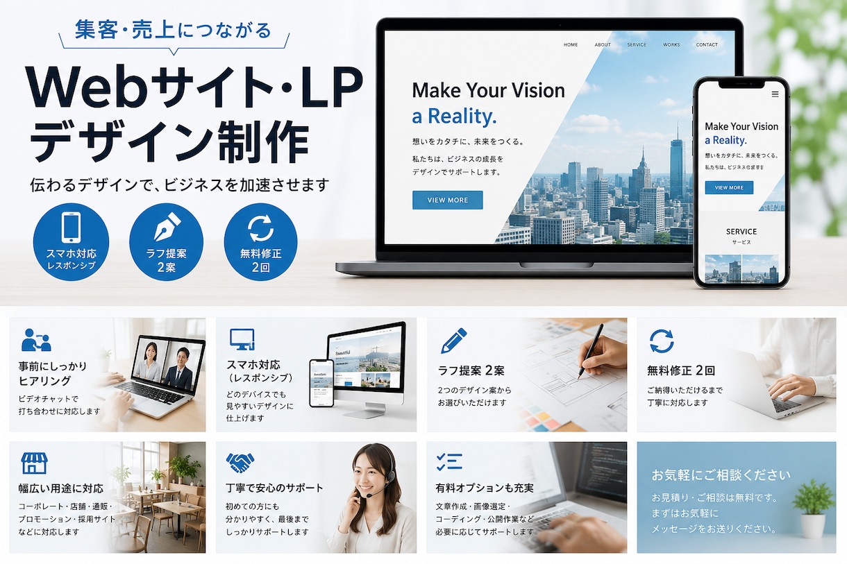 売れるWebサイト・LPデザインを制作します 集客につながる見やすく伝わるWeb・LPデザインをご提案 イメージ1