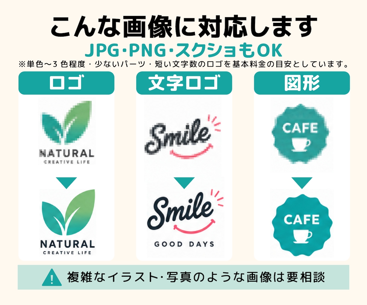 画像やロゴをトレースしてデータ化します JPG・PNG・スクショを綺麗なベクターデータに イメージ2