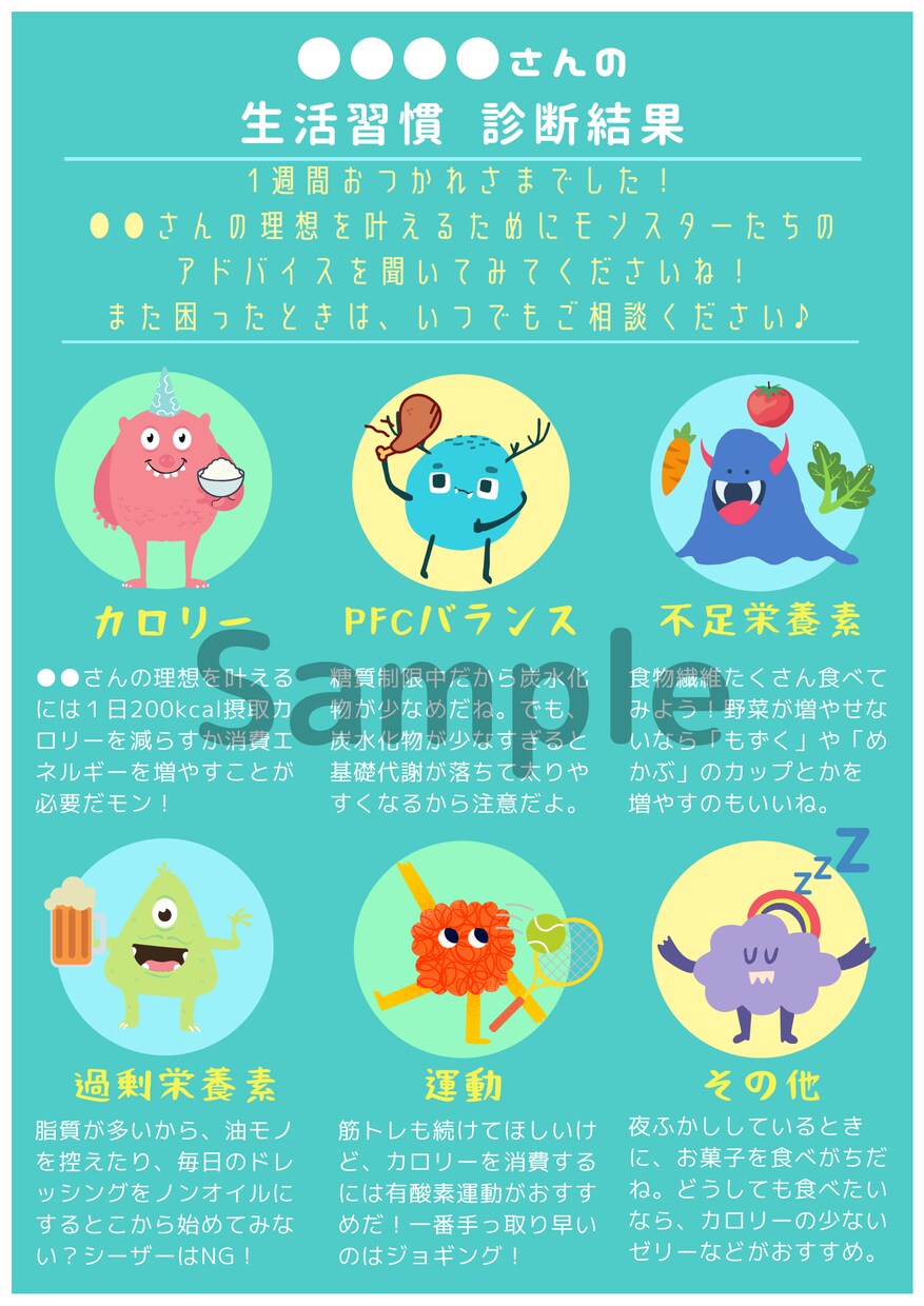 管理栄養士が【1週間分】の食生活・運動を分析します 痩せやすい身体づくり「体質改善」を気軽にチャットで解決！！ イメージ2