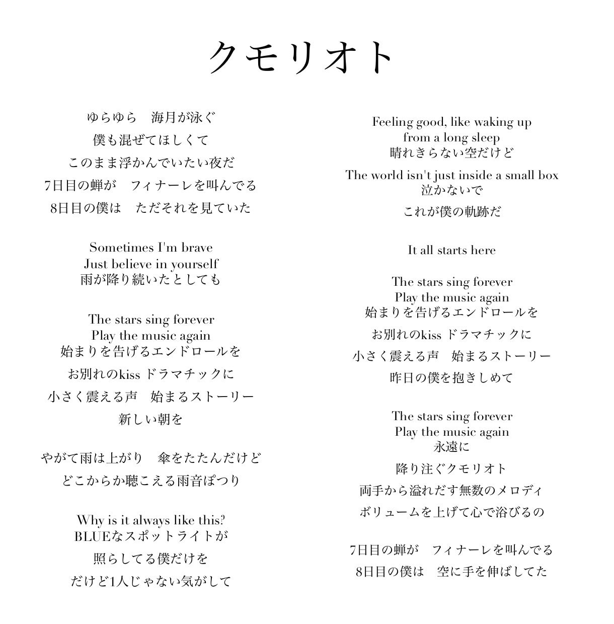 現役シンガーソングライターが「言葉」で彩ります エモい/かっこいい/おしゃれ/可愛い/何でもおまかせください イメージ3