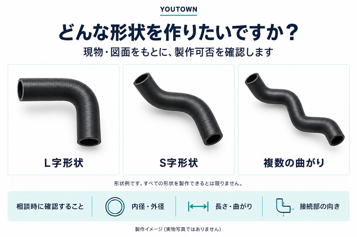 ラジエーター・成形ホースを1本から製作します 廃盤品も現物・図面から相談。EPDM・シリコン対応 イメージ2