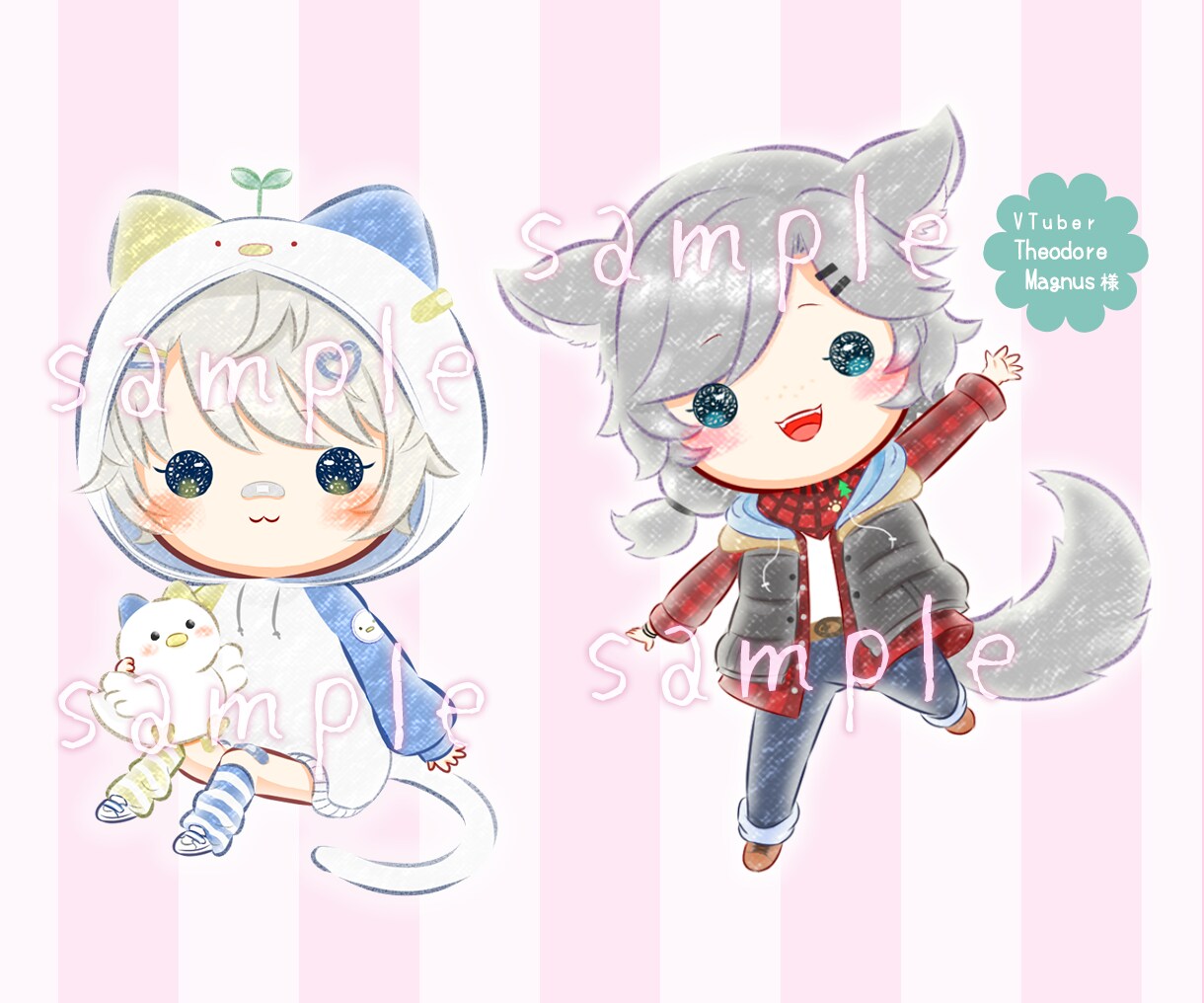 商用可◎手書き風ゆるふわ可愛いミニキャラ描きます 癒し系ミニキャラ＊インスタ等SNS挿絵・アイコン・動画配信等 イメージ3