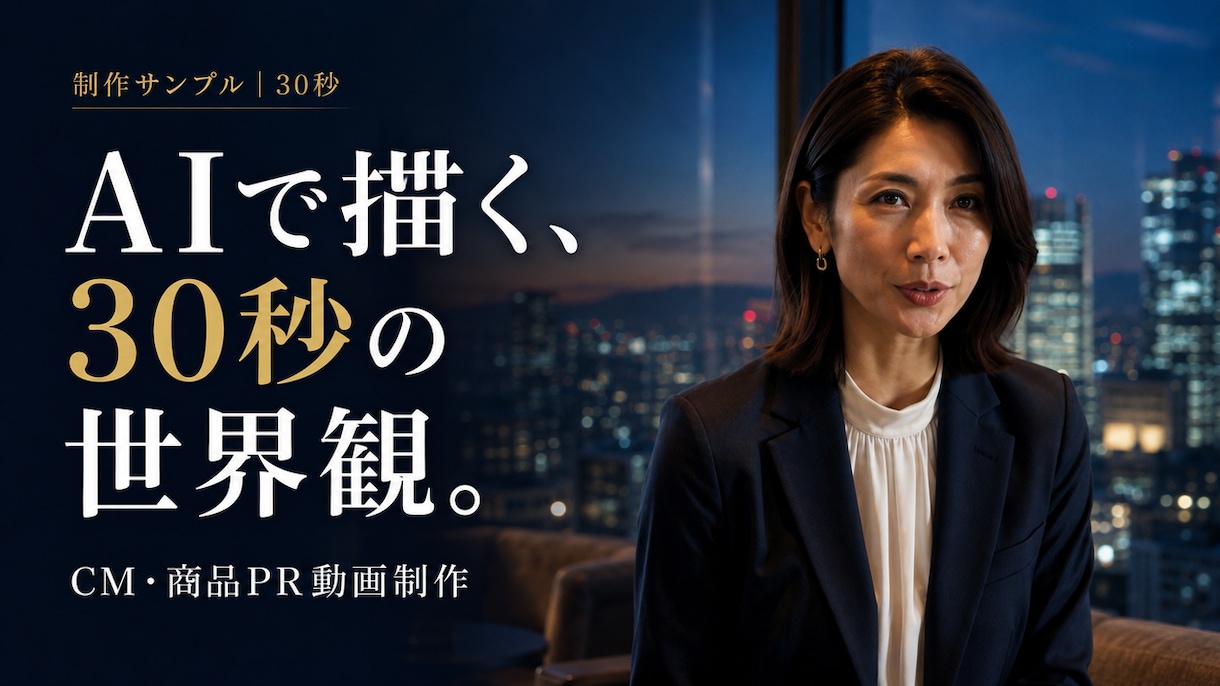 撮影不要で15～30秒のAI広告動画を制作します 本日ご相談OK・たたき台は最短当日 イメージ1