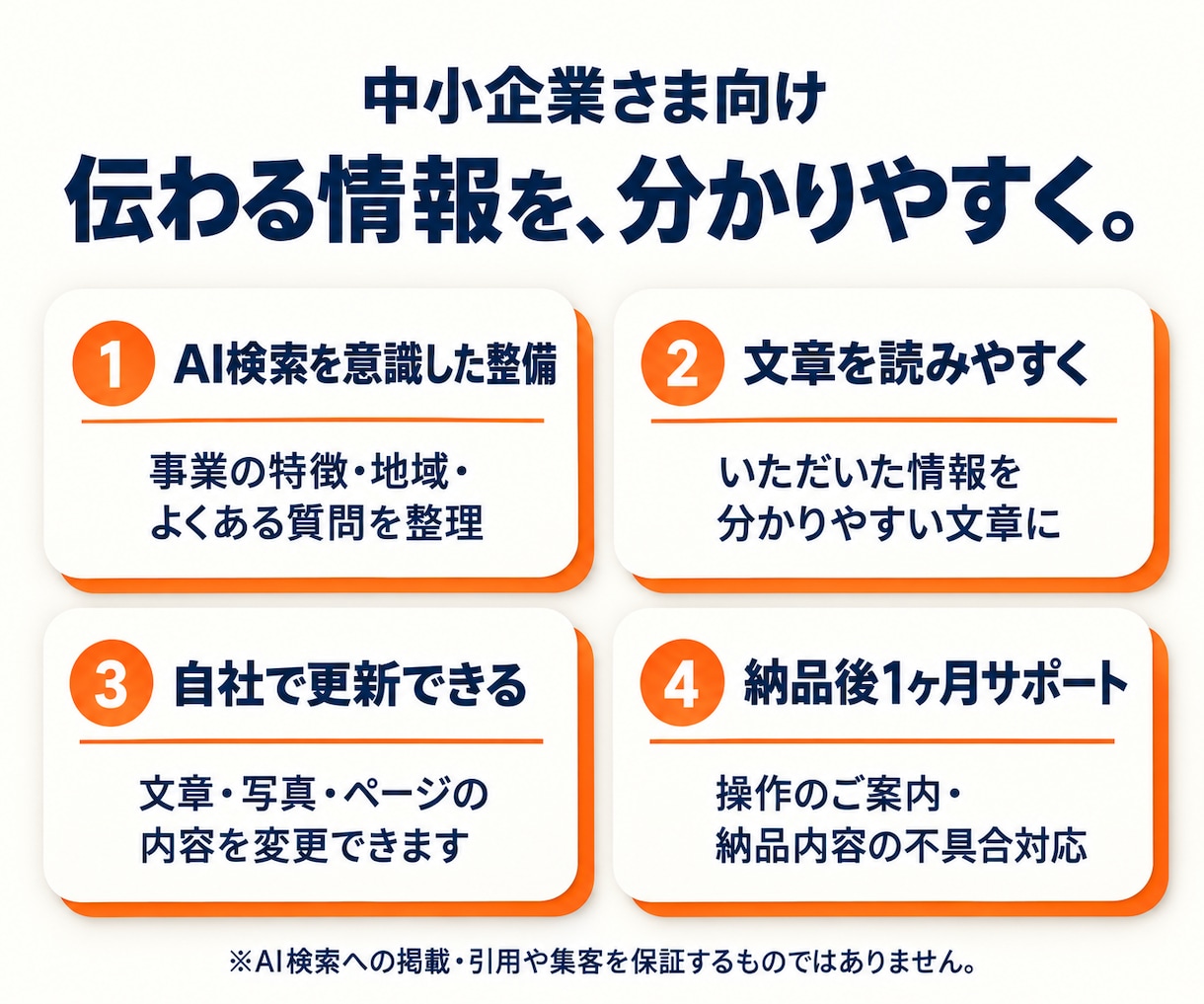 中小企業向け！AI検索を意識したHPを制作します 5ページ制作・修正無制限・納品後1ヶ月サポート付き イメージ2
