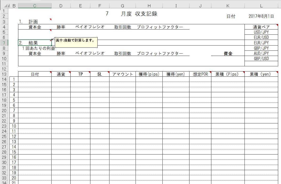 FXで使える★トレード管理ツール★プレゼントします 継続して★勝ち続ける★トレーダーを目指す イメージ1