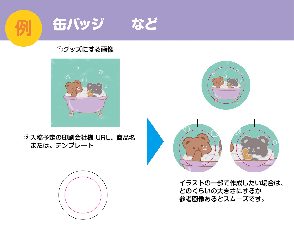 画像が決まっているグッズの入稿データ作成します Tシャツ・トートバッグ・缶バッジ・うちわ・タオルなど イメージ5