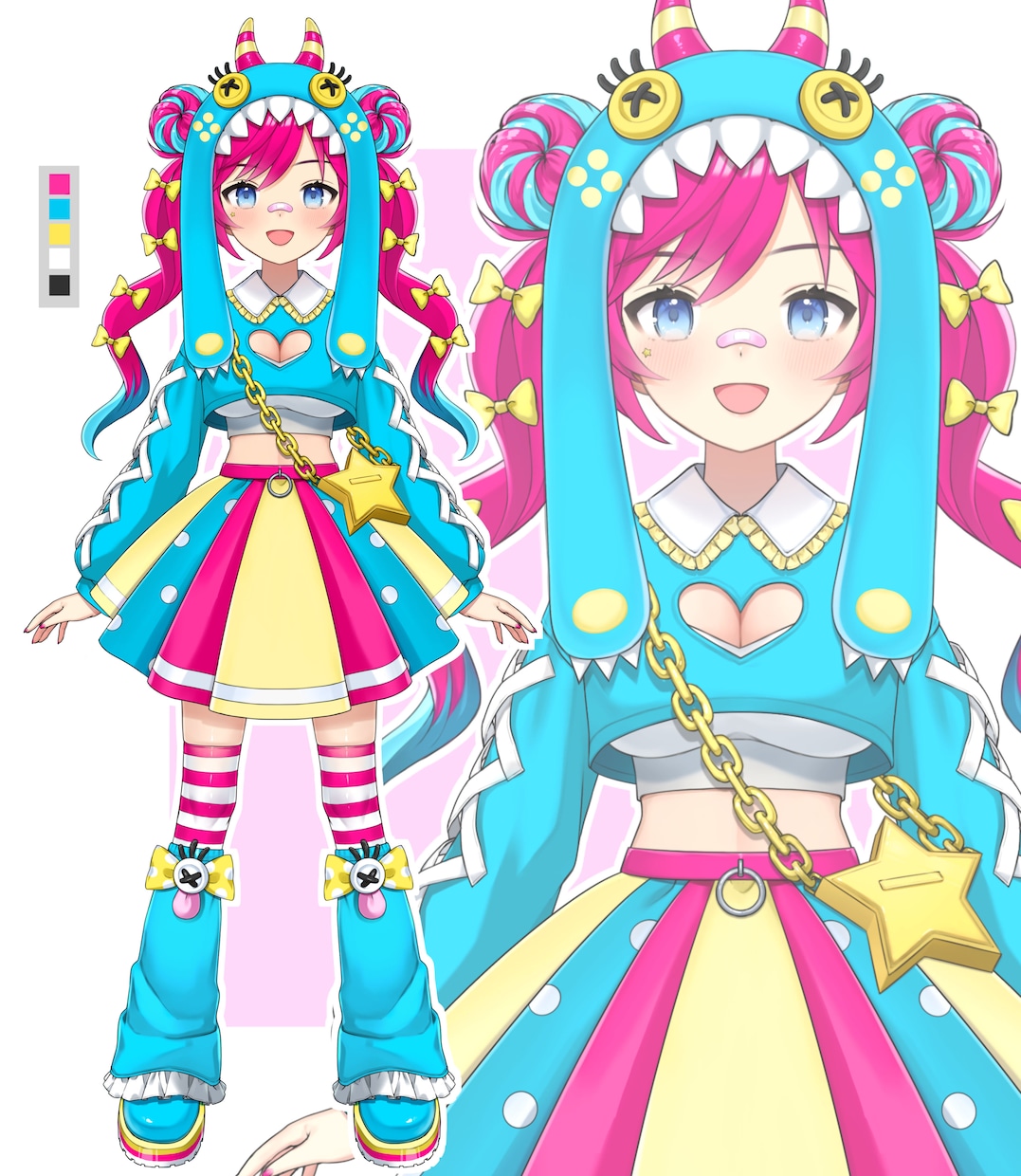 Vtuberの立ち絵を制作をします Vtuberのキャラクターデザイン(パーツ分け込み) イメージ9