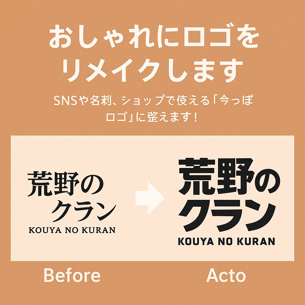 おしゃれにロゴをリメイク！！色々できます SNSや名刺、ショップで使える「今っぽロゴ」に整えます！ イメージ3
