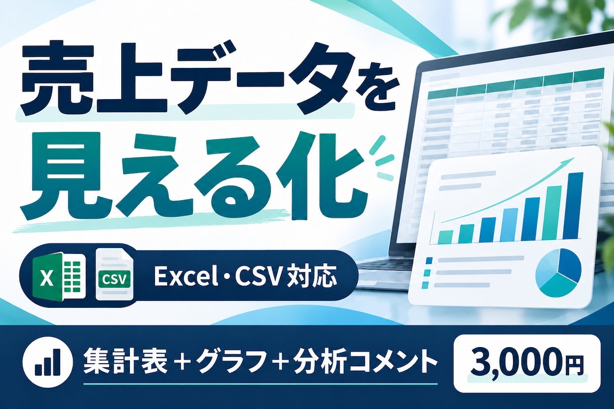 Excelの売上データを集計・分析します 商品別・店舗別の売上をグラフとコメントで整理 イメージ1