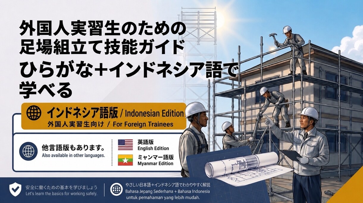 外国人向けの足場の教科書を販売します 現場経験20年作成 外国人向け足場教育5冊 インドネシア語版 イメージ4