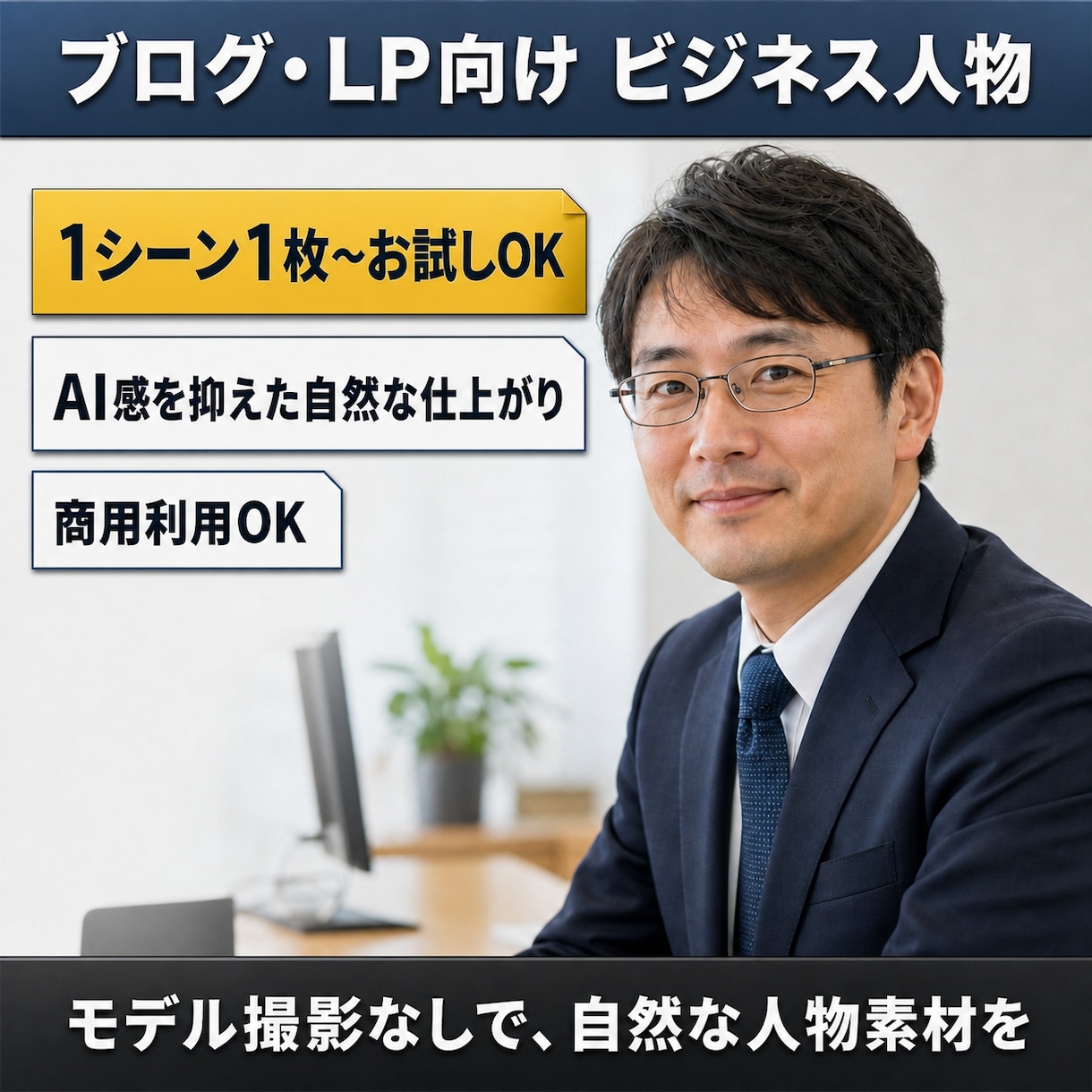 自然なビジネスシーン人物AI画像を制作いたします 自然なビジネスシーン人物(実写風素材)をご提供いたします イメージ1