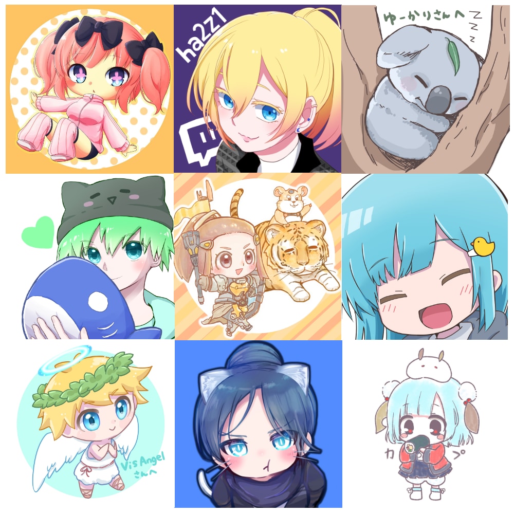 かわいくデフォルメ♪正方形イラストをお描きします 文字入れ背景透過もOK！キャラクターイラスト作成 イメージ2