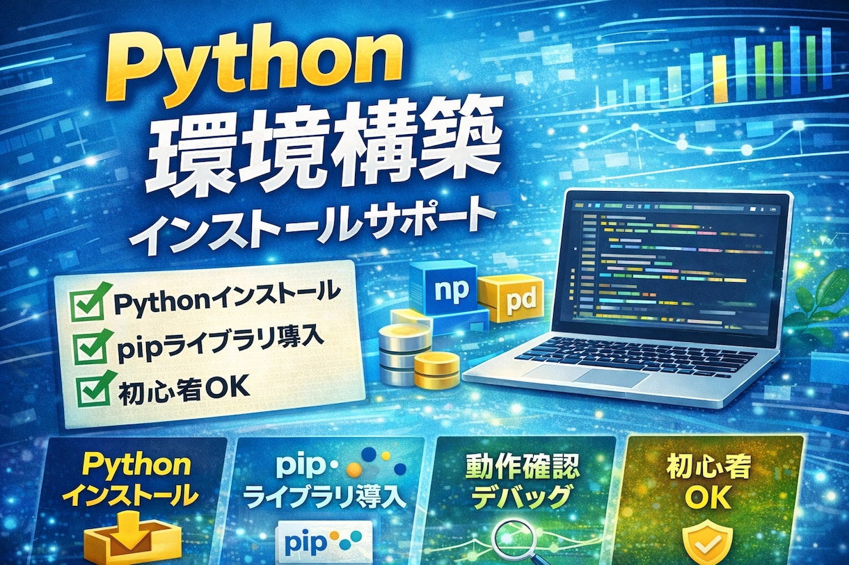 Python環境構築・インストールをサポートします Pythonの環境構築のサポート イメージ1