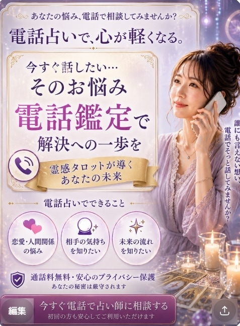 今すぐ相談♡迷いを整理し未来への一歩を応援します 恋愛・仕事・人間関係・お金の悩みを整理し、心が軽くなる鑑定 イメージ1