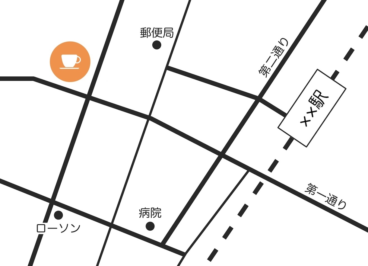 シンプルでオシャレな地図を制作します わかりやすくミニマルなデザインをお求めの方に イメージ4