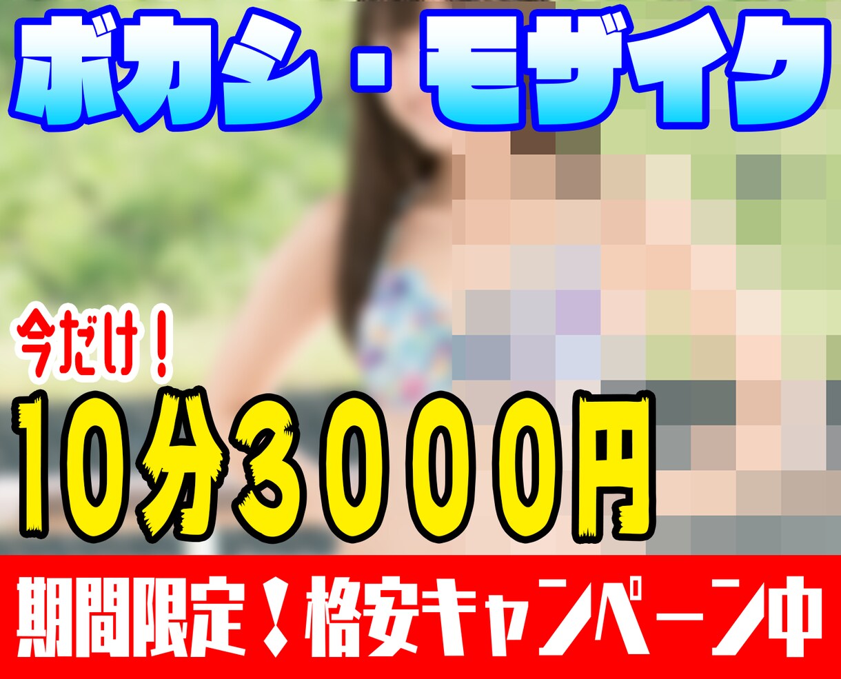 動画のボカシ・モザイク処理承ります 10分3000円！12月31日までお試し激安特価！ イメージ1