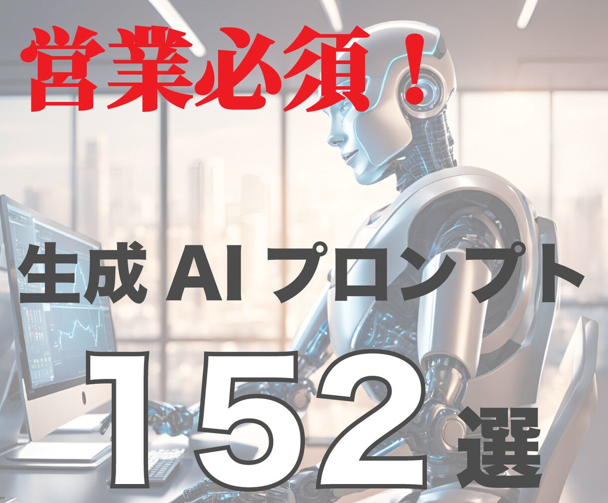 営業必須！152の生成AIプロンプトを販売します 営業コンサルおすすめプロンプトで営業力アップ！即実践可能 イメージ1