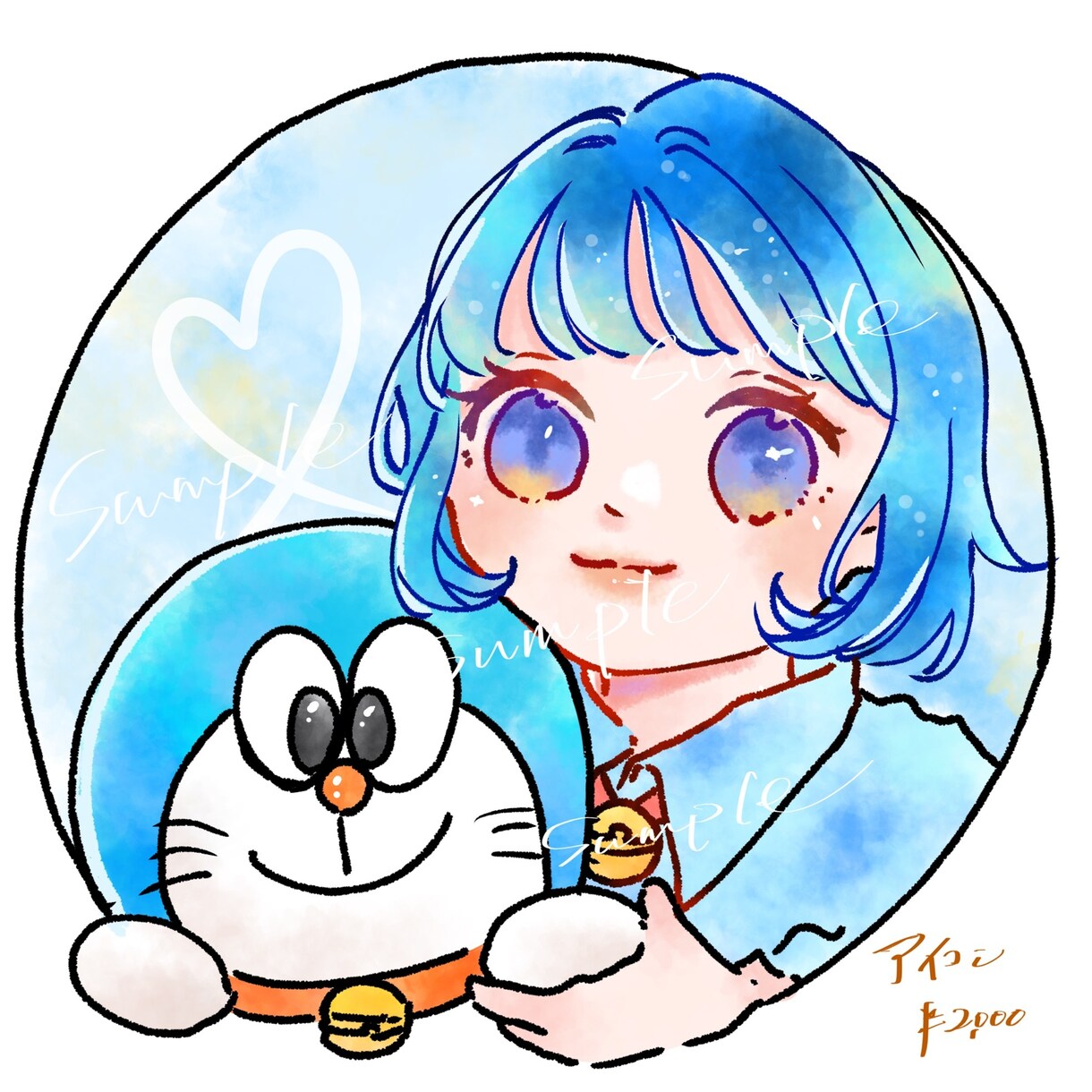 似顔絵も〇優しい雰囲気で思い出の一瞬を描きます 母の日・誕生日等のお祝いカードやSNSのアイコンにお勧めです イメージ3