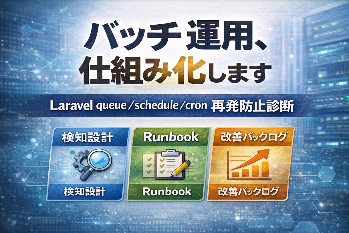 Laravel定期処理運用診断します 検知とRunbookで属人化を解消 イメージ1