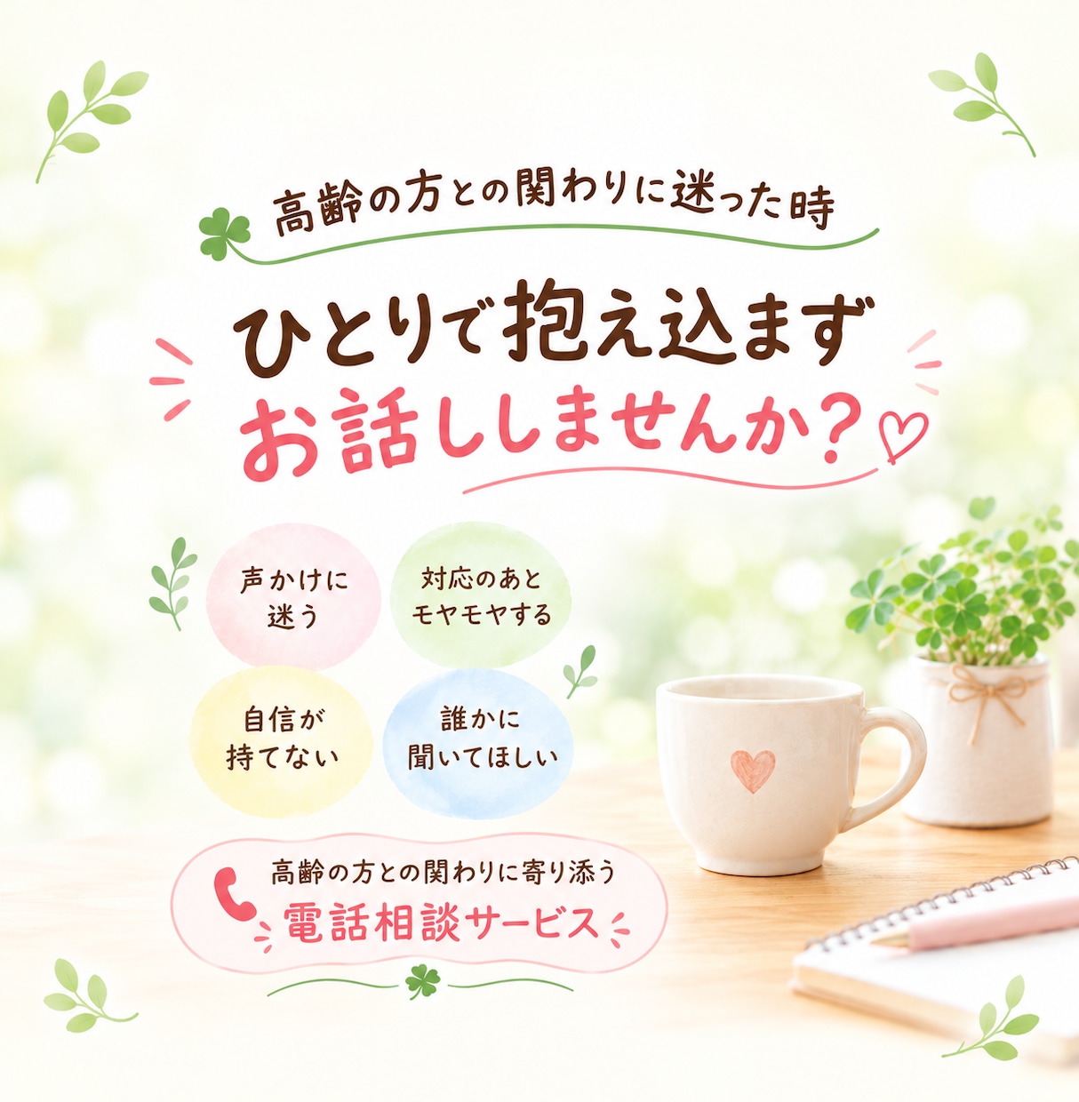 高齢者ケアの声かけ・拒否・食事介助一緒に整理します 高齢者対応の悩み/認知症対応相談/一緒に振り返ります☆ イメージ2