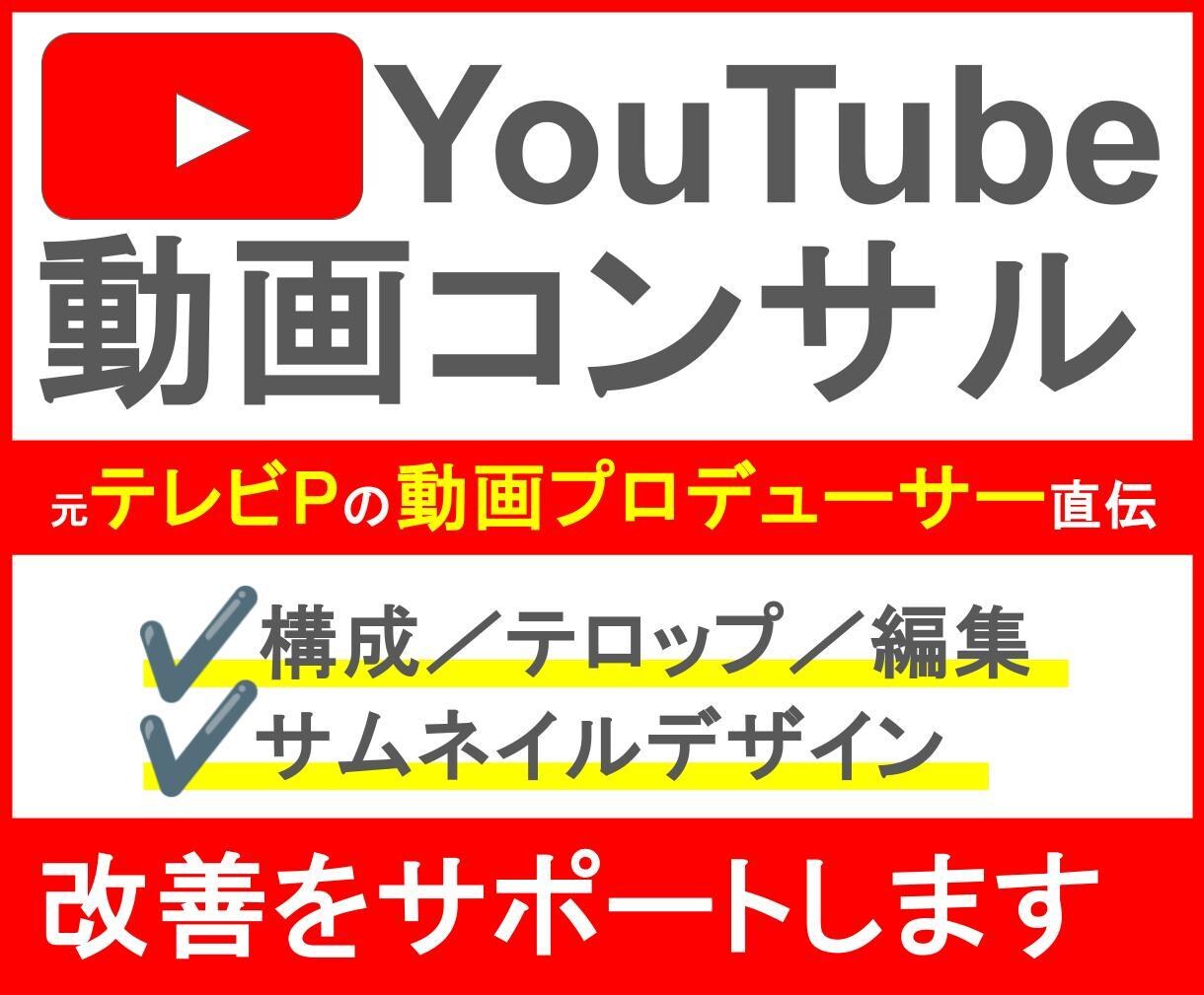 あなたのYouTube動画をコンサルティングします 元TVプロデューサー／現YouTubeプロデューサーが直伝 イメージ1