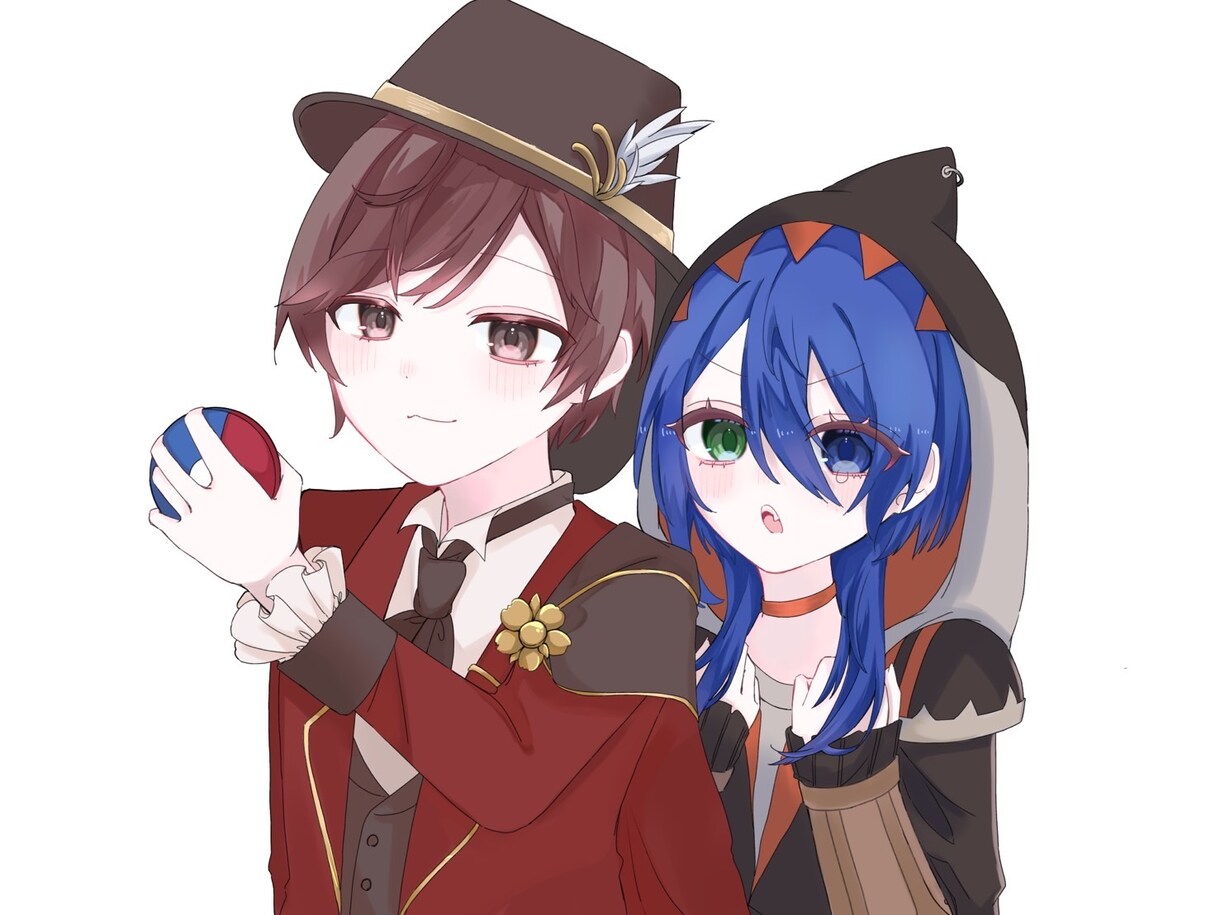 2人組の可愛すぎるペアイラスト描きます 透明感と可愛さが推しポイントです イメージ1